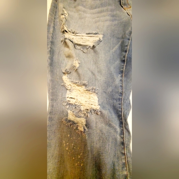 SZ 24W DISTRESSED BOYFRIEND JUDY BLUE JEANS WITH FRAYED HEM - Picture 10 of 11
